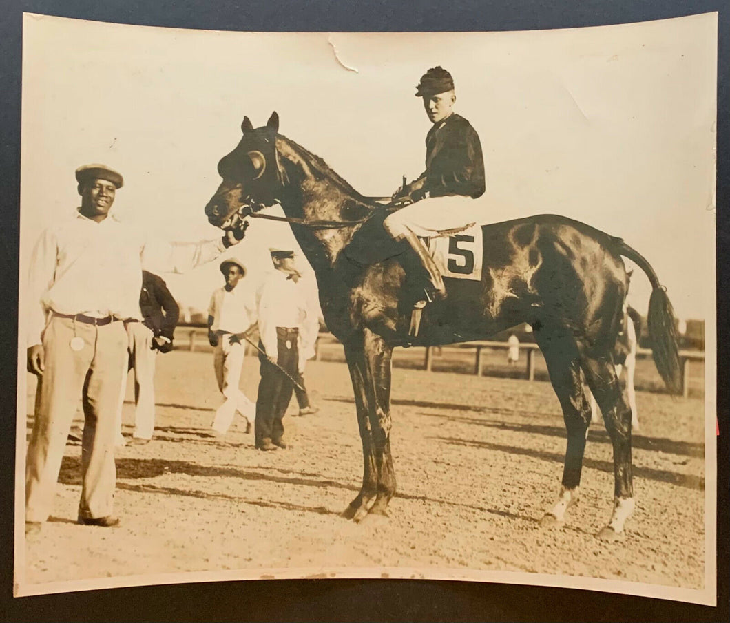 s1927 Canadian Horse Racing Jockey Frank Mann Photo Havana Oriental Park Race