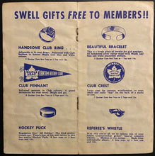 Load image into Gallery viewer, 1945-46 NHL Toronto Maple Leafs Bantam Hockey Club Membership Booklet Vintage
