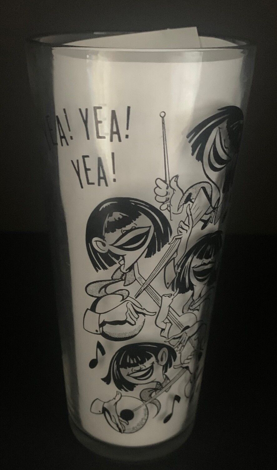 1964 Beatles Drinking Glass Dairy Queen Rock Music Vintage Cup Yea Yea Yea