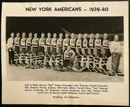 1939 NHL Hockey Team Photo New York Americans Rare Vintage Conacher Nels Stewart