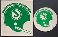 (2) CFL Saskatchewan Roughriders Vintage 1970's Decal Lot Canadian Football