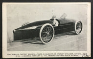 1906 Worlds Fastest Record Frank Marriott Postcard Stanley Steamer Daytona Rare
