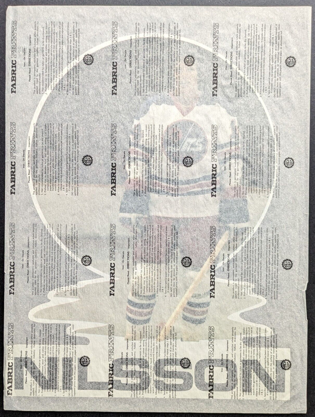 1980s Kent Nilsson Winnipeg Jets Unused T-Shirt Transfer Vintage NHL Hockey