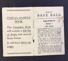 Load image into Gallery viewer, Rare 1900&#39;s Baseball Rules Book Sample Book Used By Salesmen Vintage
