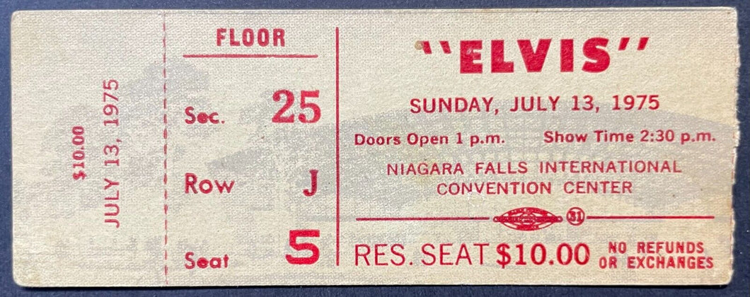 1975 Elvis Presley Concert + Bus Ticket Stubs + Envelope Rock Pop Music Vintage