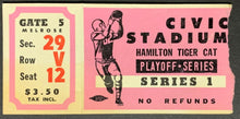 Load image into Gallery viewer, 1964 Civic Stadium Hamilton Tiger-Cats Playoff Series 1 CFL Football Ticket
