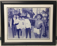 Load image into Gallery viewer, 1964 Muhammad Ali Signed Photo The Beatles + Ed Sullivan Deauville Hotel LOA
