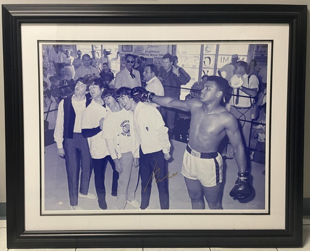 1964 Muhammad Ali Signed Photo The Beatles + Ed Sullivan Deauville Hotel LOA