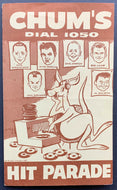 1960 1050 Chum Radio Station Survey Chart Music Toronto Bobby Rydell Ventures