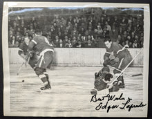 Load image into Gallery viewer, 1946 Edgar Laprade Autographed Signed Photo Madison Square Garden NHL Hockey VTG
