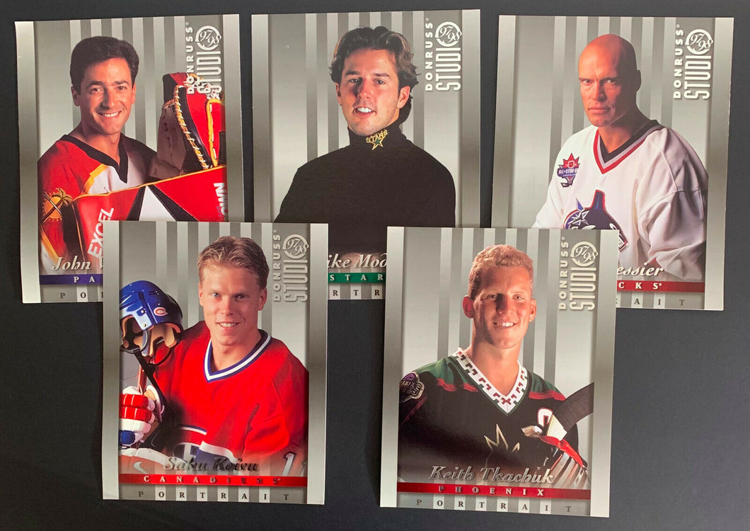 1997-98 Donruss Studio Portrait Cards 8 Different Players Messier Roy Hull +