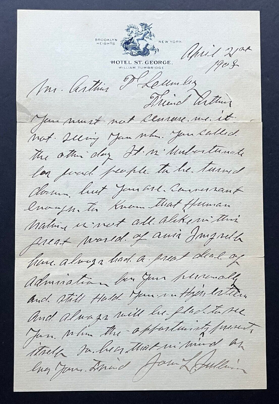 1908 John L. Sullivan Handwritten Letter Signed Heavyweight Boxing Champ PSA/DNA