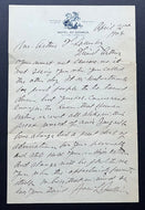 1908 John L. Sullivan Handwritten Letter Signed Heavyweight Boxing Champ PSA/DNA