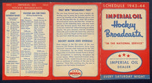 Load image into Gallery viewer, 1943-44 Imperial Oil NHL Pocket Schedule Vintage Hockey Sports Calendar
