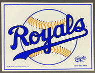 1985 Kansas City Royals MLB Baseball Decal Sticker Unused Ticket Info On Back