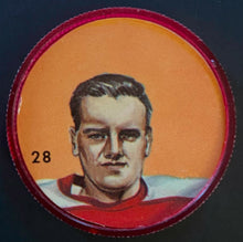 Load image into Gallery viewer, 1963 Nalley&#39;s Potato Chips CFL Football Token Plastic Coin #28 Moe Racine
