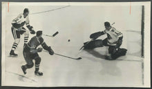 Load image into Gallery viewer, 1962 Vintage NHL Playoffs Press Photo Montreal Canadiens Chicago Blackhawks
