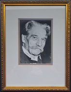 Albert Schweitzer Autographed Framed Photo Signed Alsatian Polymath Vintage JSA