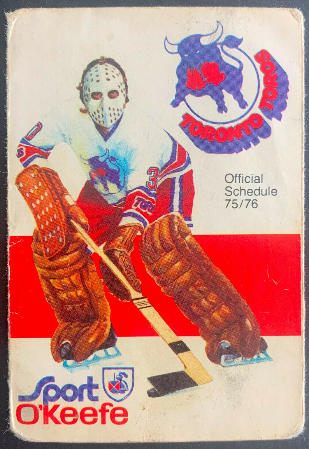 1975-76 Toronto Toros Official Pocket Schedule Vintage WHA Defunct Log ...