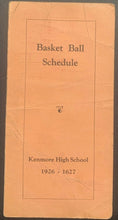 Load image into Gallery viewer, 1926-1927 Vintage Kenmore New York High School Basketball Scorecard Antique
