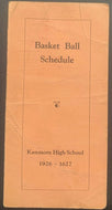 1926-1927 Vintage Kenmore New York High School Basketball Scorecard Antique