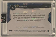 Load image into Gallery viewer, 2020 Topps Now World Series Record Clayton Kershaw Game Used Base Relic 61/99
