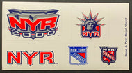 2000 New York Rangers Unused Decals 5 Different NHL Hockey Window Stickers
