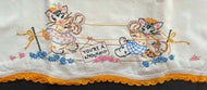 1950's Boxing Needlepoint Pillow Case 2 Cats Boxing You're A Knockout Vintage