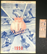 1951 Mickey Mantle New York Yankees First MLB Game Program + Baseball Ticket