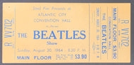 1964 Beatles Ticket Unused Atlantic City Convention Hall Boardwalk Concert