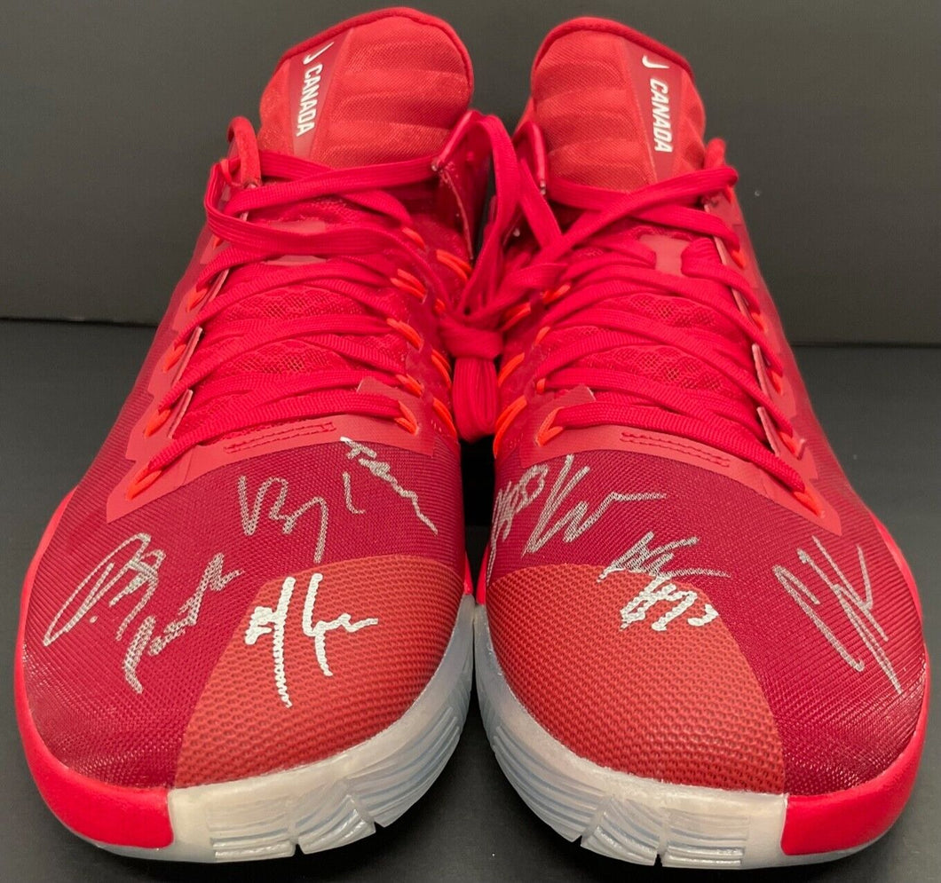 2019 FIBA Canada Men's Basketball Team Signed Nike Hyperdunks Autographed LOA