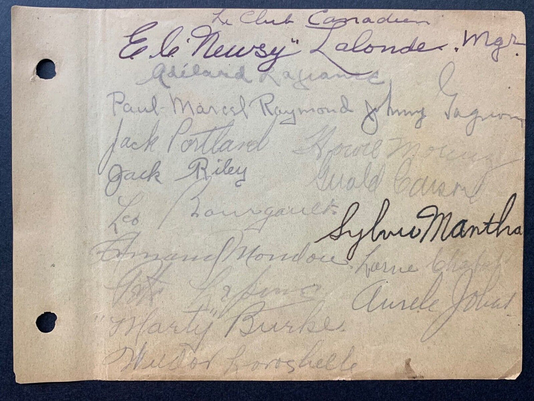 1933-34 Montreal Canadiens Team Signed Sheet x16 Autographed Howie Morenz JSA