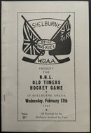 1965 NHL Oldtimers vs Shelurne Huskies Hockey Program Vintage Sports