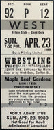 1989 Maple Leaf Gardens Wrestling Ticket WWF Toronto Mr. Perfect vs Brett Hart