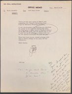 1958 Toronto Maple Leaf Baseball Club Office Memo Jack Kent Cooke Signed Vintage