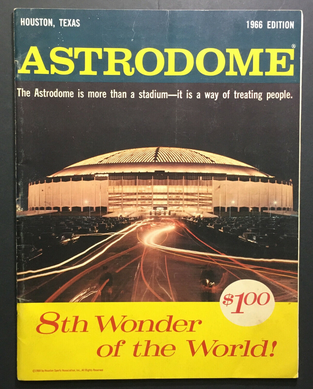 1966 MLB Baseball Houston Astrodome Astros Yearbook Various Events Inside