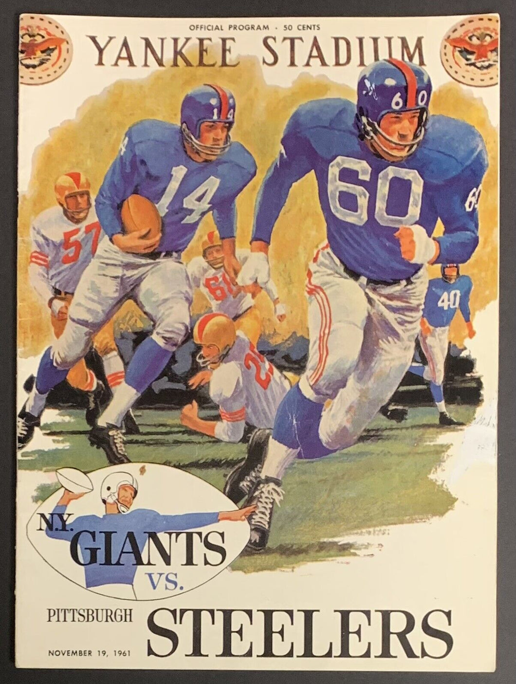 1961 Yankee Stadium NFL Football Program Giants vs Pittsburgh Steelers