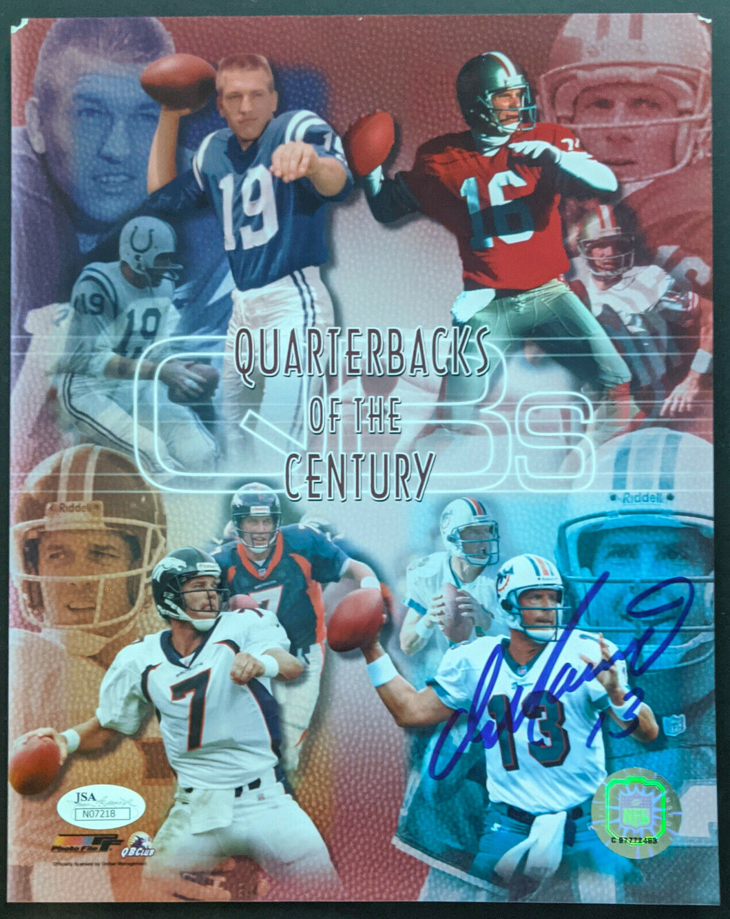 Dan Marino Autographed Quarterbacks Of The Century NFL Football Photo Signed JSA