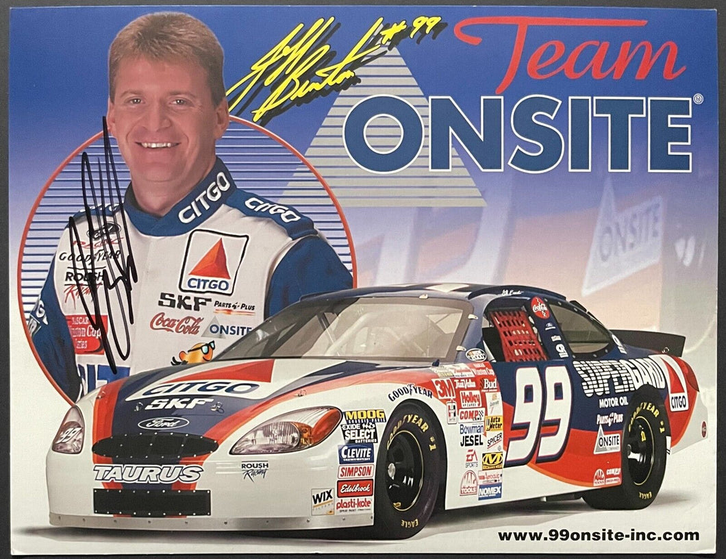 2001 Jeff Burton Signed NASCAR Racing Promo Photo Card Autographed
