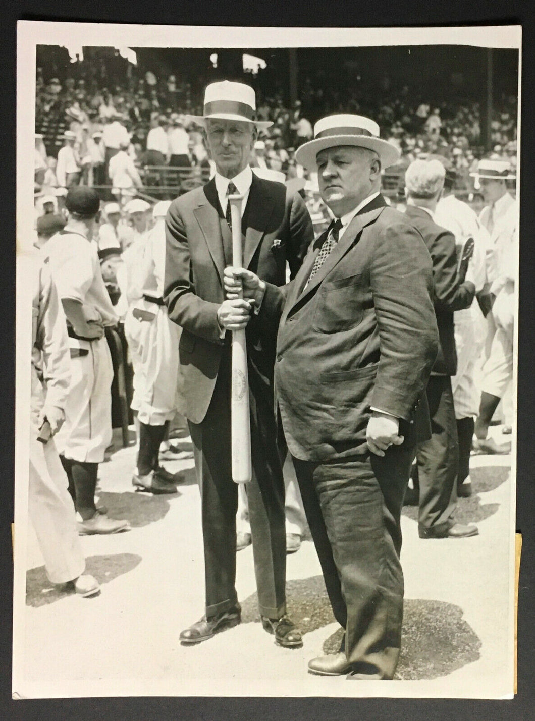 1933 1st MLB All Star Game Press Photo Connie Mack & John McGraw Choose Sides