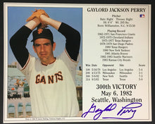 Load image into Gallery viewer, 1990 Gaylord Perry Autographed 300th Victory Photo Card Signed MLB Baseball
