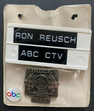 Load image into Gallery viewer, 1983 Vintage Indy 500 Silver Pit Badge Original ABC Media Pouch Tom Sneva
