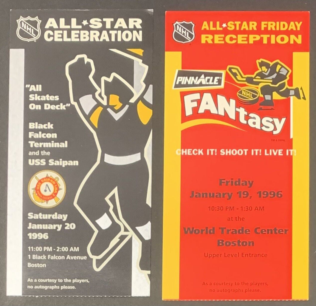 1996 NHL All Star Game Reception + Celebration Ticket Boston Vintage Hockey