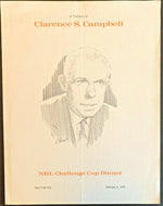 1979 NHL Challenge Cup Dinner Menu A Tribute To Clarence Campbell Hockey