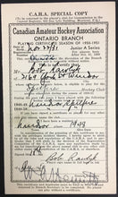 Load image into Gallery viewer, 1950 Windsor Spitfires OHA Players Certificate CAHA Canadian Amateur Hockey
