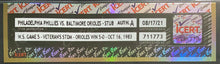 Load image into Gallery viewer, 1983 World Series Baseball Ticket Game 5 Phillies vs Orioles icert Authentic
