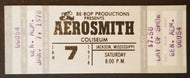 1978 Aerosmith The Live Bootleg Tour Full Concert Ticket Mississippi Coliseum