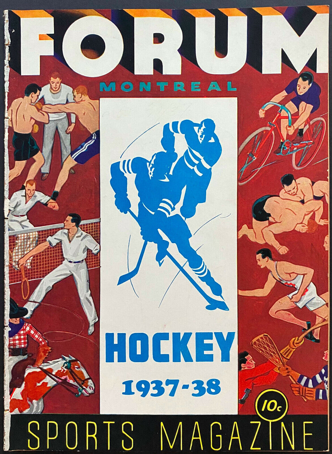 1937 Montreal Forum NHL Hockey Program Maroons Beveridge Shutout Blackhawks