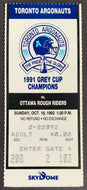1992 SkyDome CFL Toronto Argonauts Football Ticket vs Saskatchewan Roughriders