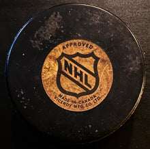 Load image into Gallery viewer, 1970s NHL Hockey Vintage Game Used Official Atlanta Flames Viceroy Puck LOA
